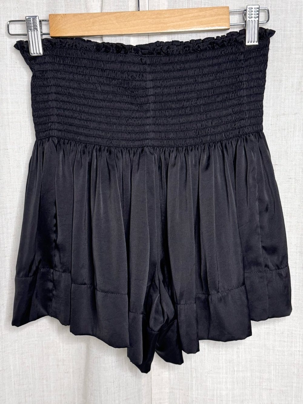 Koch Erica Skort Shirred Mini Skirt Shorts Black Size S